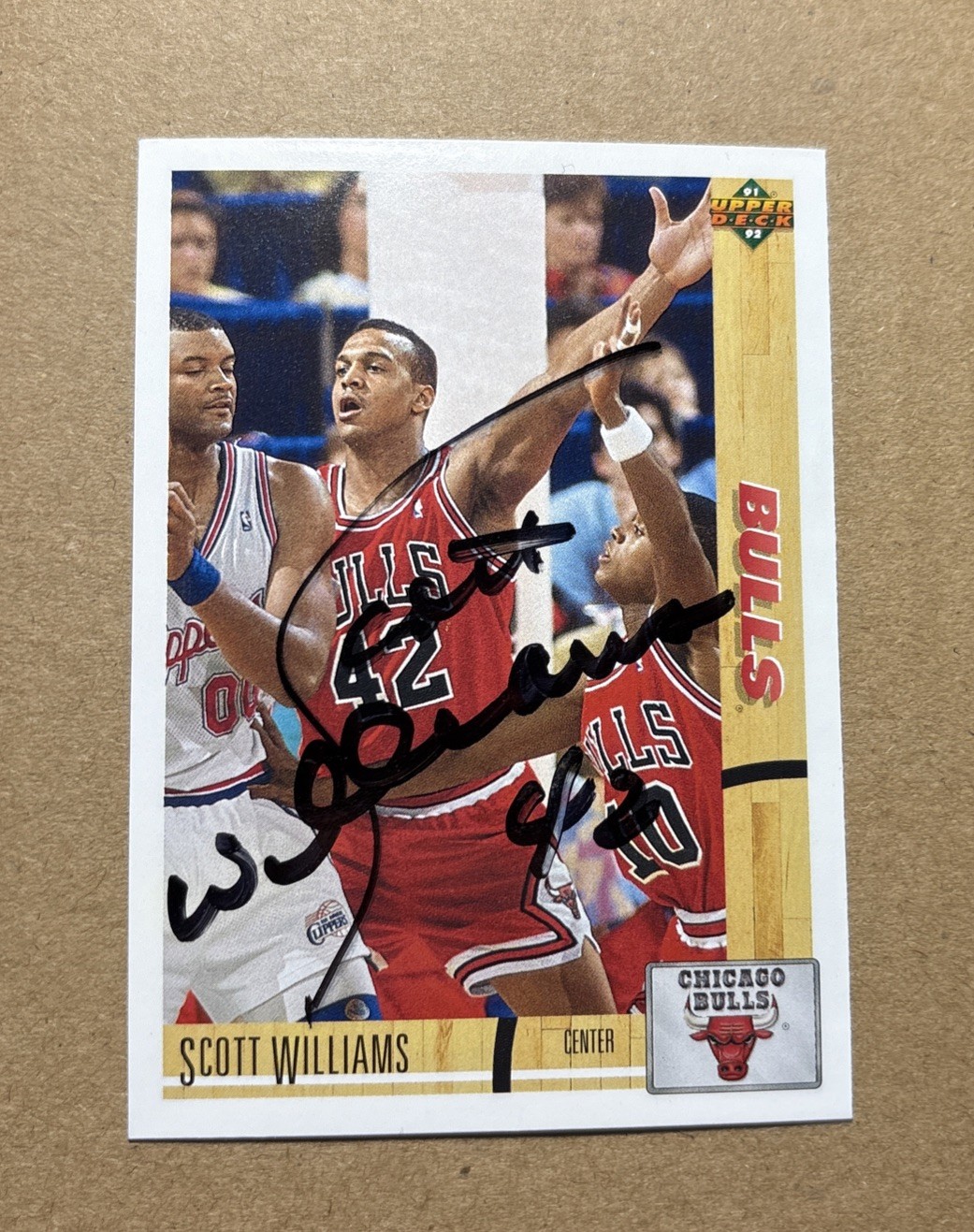 SCOTT WILLIAMS Signed Autograph 1991-92 Upper Deck Card #362 Bulls auto