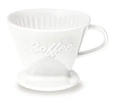 XXL Porcelain Coffee Dripper White - Ceramic Cone Brewer - Pour Over Coffee M...