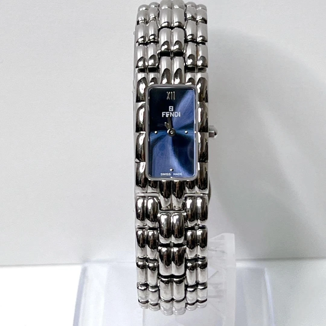 Orologio FENDI 660L Blu Donna Quarzo Acciaio Inox Argento Quasi Come Nuovo NoBOX