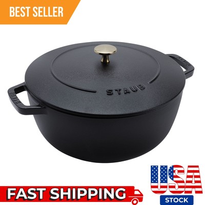 HOT SELLING Staub Cast Iron 5.25 qt Essential French Oven - Black Matte
