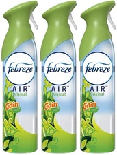 3 Febreze Air GAIN ORIGINAL Odor Fighting Air Freshener Room Spray Mist