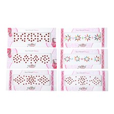 Bindi Pack of 6 Crystal Designer Bindis Jewel for Forehead Tikka Multicolored...