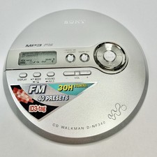 Sony D-NF340 Walkman MP3 FM CD Player MINT w/ OEM Adapter Fully Tested
