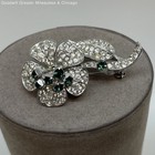 Austrian Crystal Silver Tone Flower Brooch 10g — photo 1