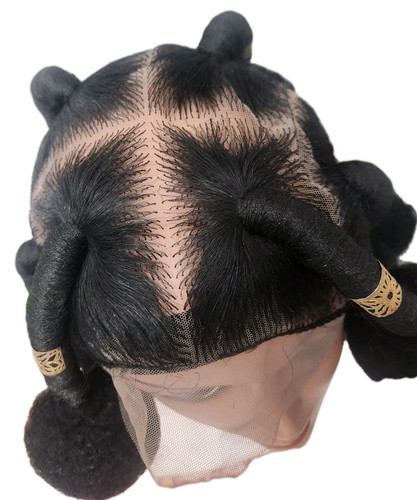 Synthetic Bantu Full Lace Braided Bun Wig African Braid Hair - Picture 6 of 7