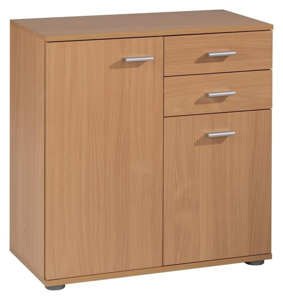 Kommode Sideboard Schrank Anrichte Wohnzimmer 2 TüRen 2 Schubladen Buche Dekor-image
