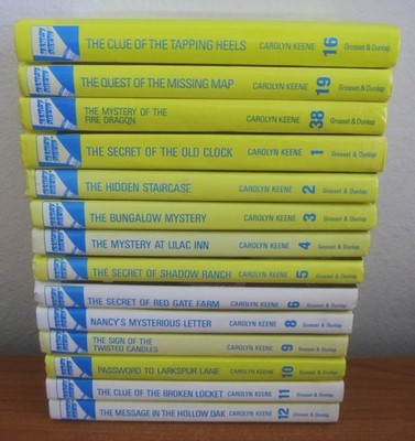 LOT OF 14 NANCY DREW MYSTERY HARDCOVER BOOKS BY CAROLYN KEENE