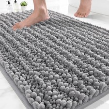 Yimobra Bathroom Rugs Non-Slip Washable   Extra Soft  24" X 17", Grey