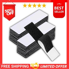20 Sets Heavy Duty Hook  Loop Adhesive Strips 1x4  Black Sticky Back Fastener