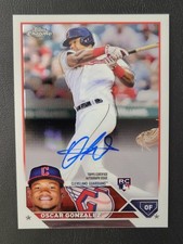 2023 Topps Chrome - Rookie Autographs Oscar Gonzalez #RA-OG (AU, RC) Guardians 