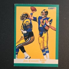 Fleer 1991 Jim Everett #267 Los Angeles Rams NFL Football Trading Card Base Set