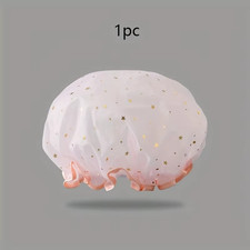 Waterproof Double-Layer Shower Cap Starry Sky Design Fashion Reusable Bathing Ha