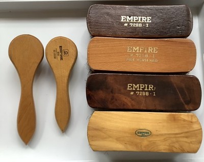 VINTAGE Lot of 6 Horse Hair Shoe Shine Brushes - Empire And Others