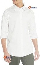 Amazon Essentials Men's Slim - Fit Long Sleeve Stretch Dress Shirt White Medium