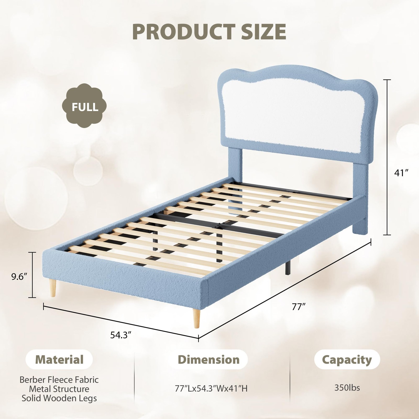 Platform With Upholstered Headboard For Kids Toddler