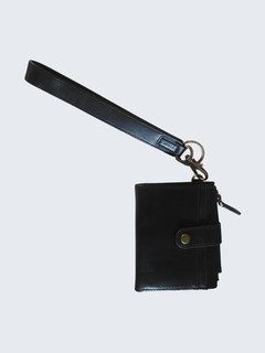 Andar Black Leather RFID Wallet W/Wristlet Strap 15 Card Slots & ID Pocket