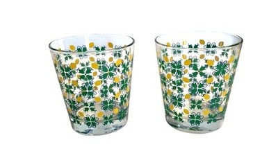 Pallini Roma Limoncello Italian Barware 12oz Tumbler Rocks Glass Lemon Set Of 2