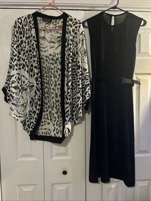 Vintage Oggi England Size 16 Dress And Matching Jacket Set Cat