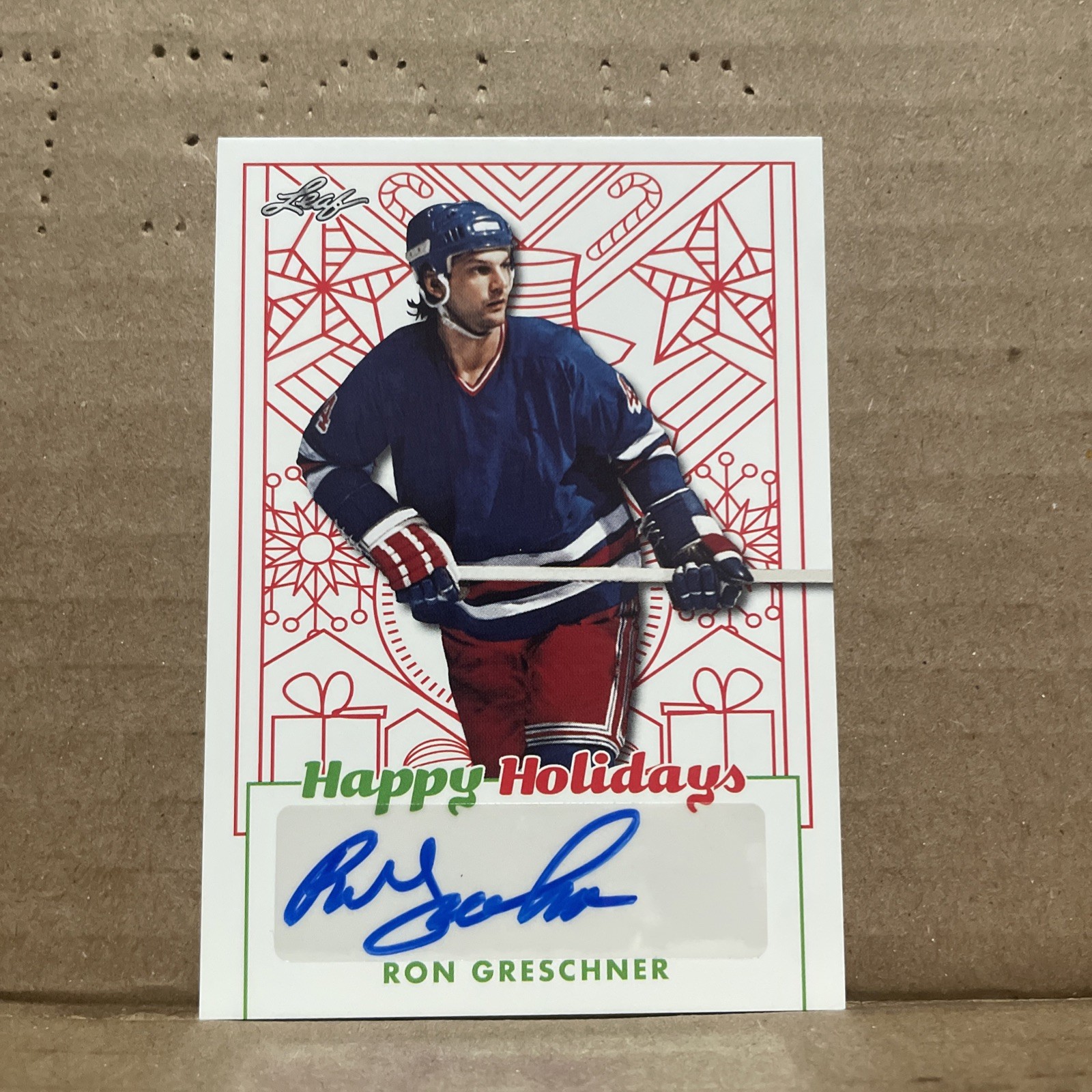 2023 RON GRESCHNER LEAF HOLIDAY PACKS BA-RG1 HAPPY AUTO SP CARD NHL