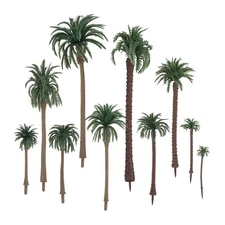 48 PCS Model Trees Model Coconut Palm Tree, Scenery Model Plastic Palm Tree M...