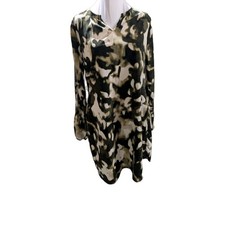 Simply Vera Wang Dress Women's Size Small Tie Dye Shift Multicolor Green Midi
