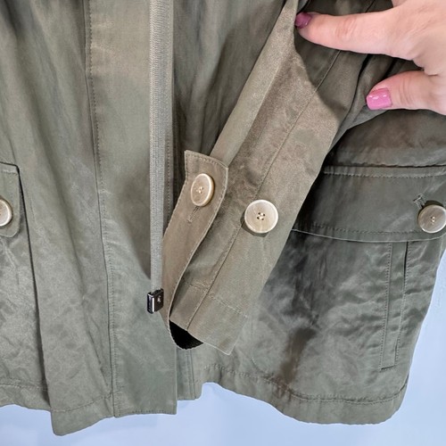 Talbots Khaki Green Lightweight Nylon rain jacket Sz 12 - Picture 6 of 6