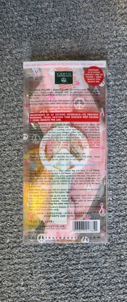 Earth Therapeutics Almohada Sinusal Antiestrés Microondas Ajustable Rosa Nueva Foto 2 de 2