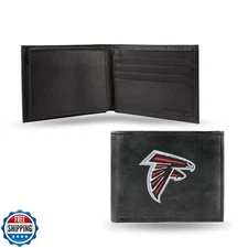 Rico Industries NFL Embroidered Leather Billfold Wallet, Atlanta 