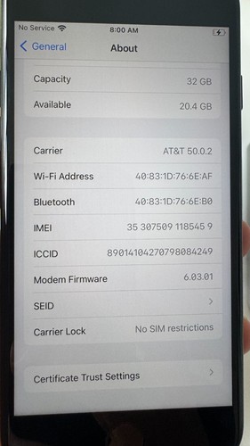 Apple iPhone 7 - 32 Go Noir Excellent état État État Batterie 94% DÉBLOQUÉ - Photo 5 sur 10