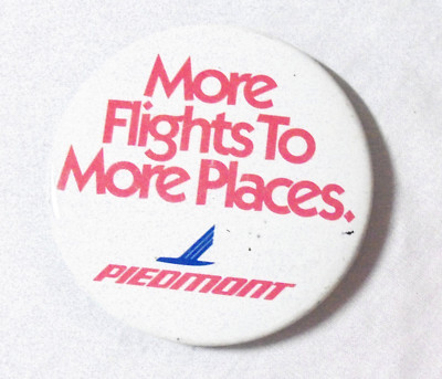 Vintage 1980s PIEDMONT AIRLINES Pinback Button American US Airways Eastern 