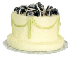 Dollhouse Miniature Lime Cake with Cookies by Falcon Miniatures