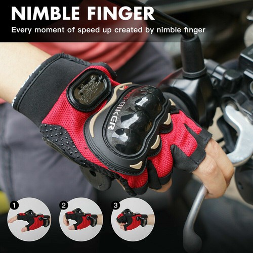 Half Finger Gloves Anti-slip Touch Screen Motorcycle Bicycle Fingerless Gloves - Picture 11 of 18