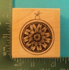 FLOWER BLOSSOM MEDALLION ORNAMENT Rubber Stamp