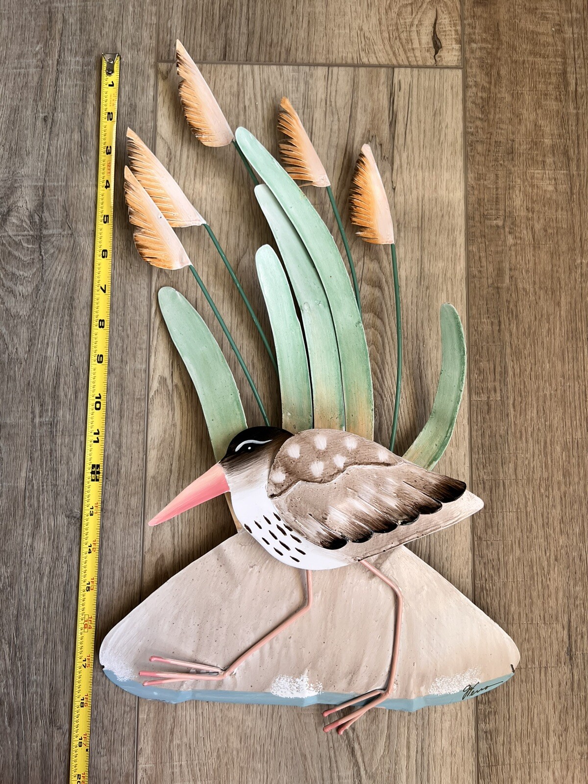 Metal Sculpture Sandpiper Shorebirds Wall Art 18”X12” Beachhouse Toleware Signed eBay