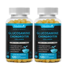 2x Glucosamine Chondroitin with D3 Collagen Support Bones Health, Joint Support