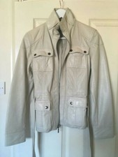 Kenneth Cole New York Cream Leather Jacket (size Small Ladies)