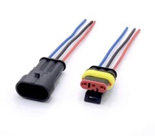 12V 3 Pin Cable Wire Connector Plug Waterproof Sealed For Electrical Car