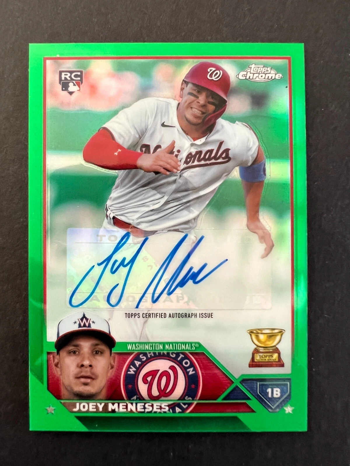 2023 Topps Chrome Green Refractor #60 Joey Meneses /99 auto