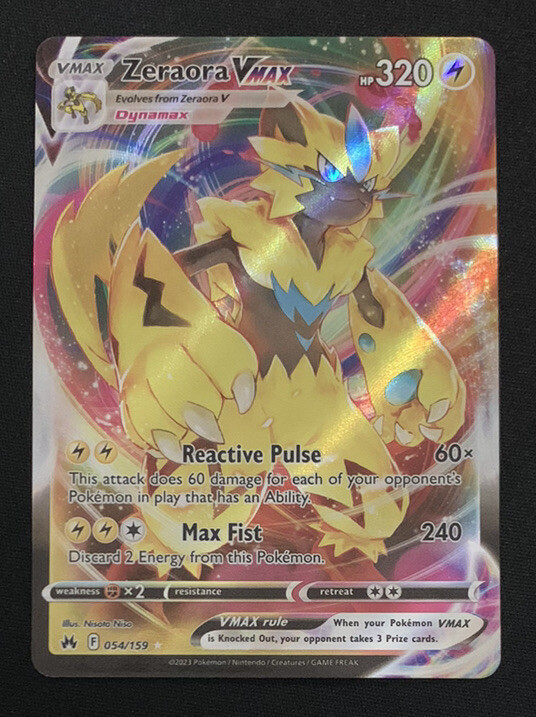 Zeraora VMAX 054/159 Crown Zenith Ultra Rare Holo Pokemon TCG Card NM