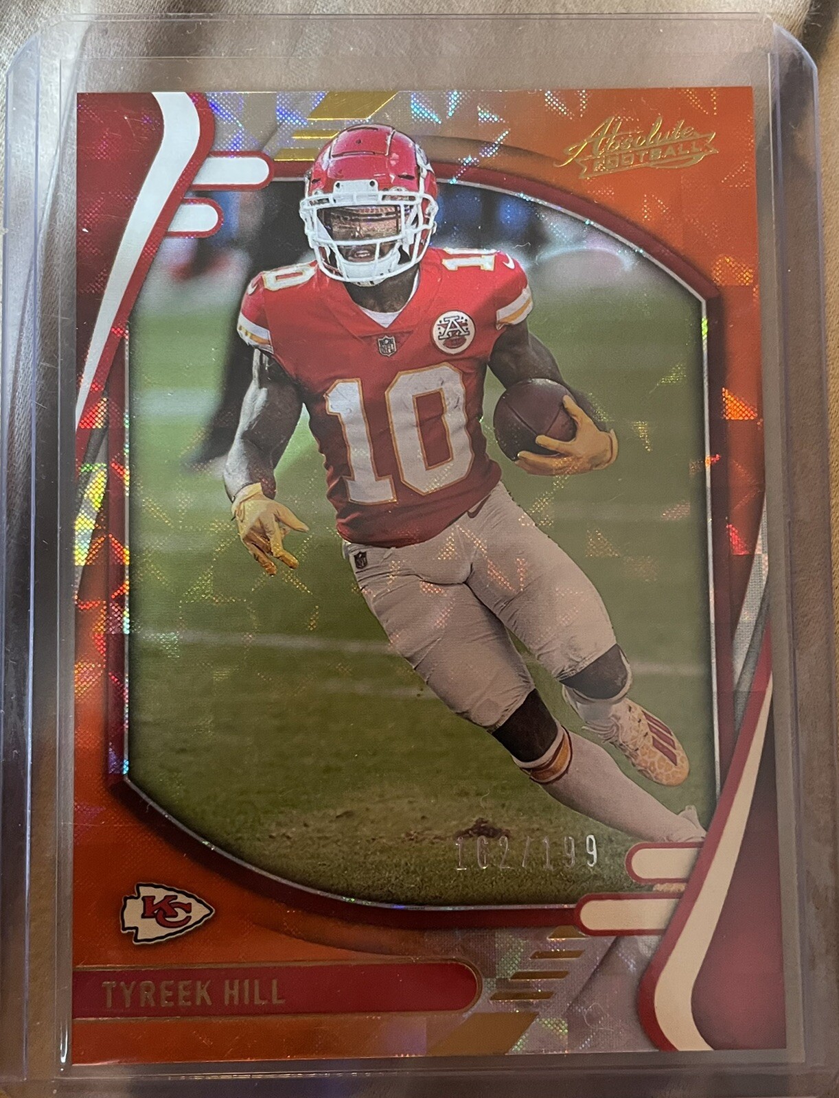 2021 Absolute Football Tyreek Hill Orange Mosaic Parallel 162/199 #2 CHIEFS