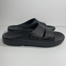 Oofos OOahh Sport Slide Mens Size 10 Womens 12 Black Oofoam Arch Support Sandals