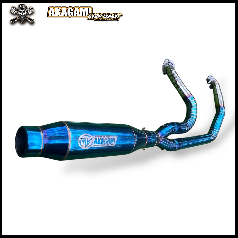 定制不锈钢排气管 2-1 适合哈雷戴维森 FXDL Dyna Low Rider 1991-2017 — 第 4/4 张图片