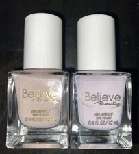 Believe Beauty Gel Effect Nail Polish~0.4 FL OZ~Lot of 2