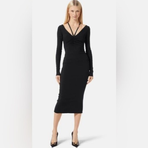 Versace Medusa Bodycon ruched midi dress black NWT RRP US$2800 - Picture 2 of 15