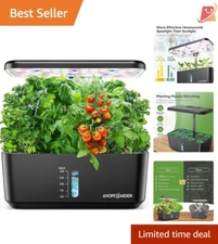 Indoor Hydroponic Garden System 10 Pods LED Grow Light for Herbs Vegetables