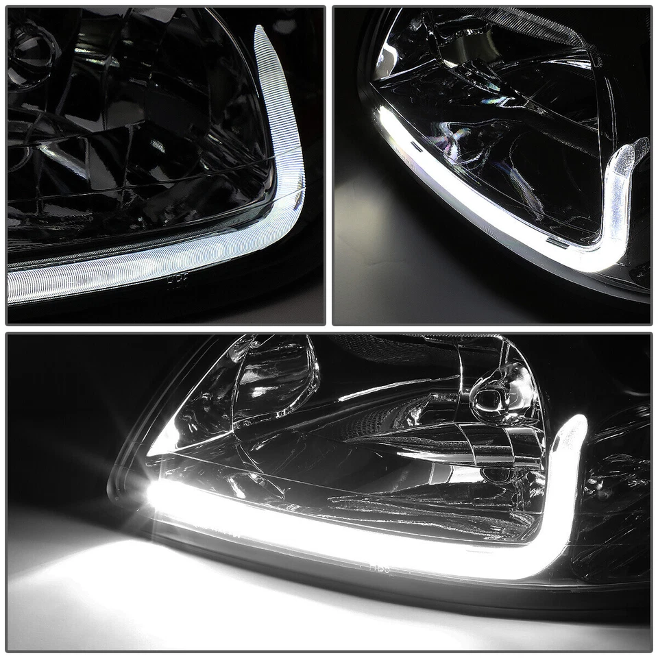 PARA 1999-2004 MUSTANG LED DRL FAROS ESQUINEROS AHUMADOS/ÁMBAR CON KIT LED + VENTILADOR FRÍO Foto 3 de 4