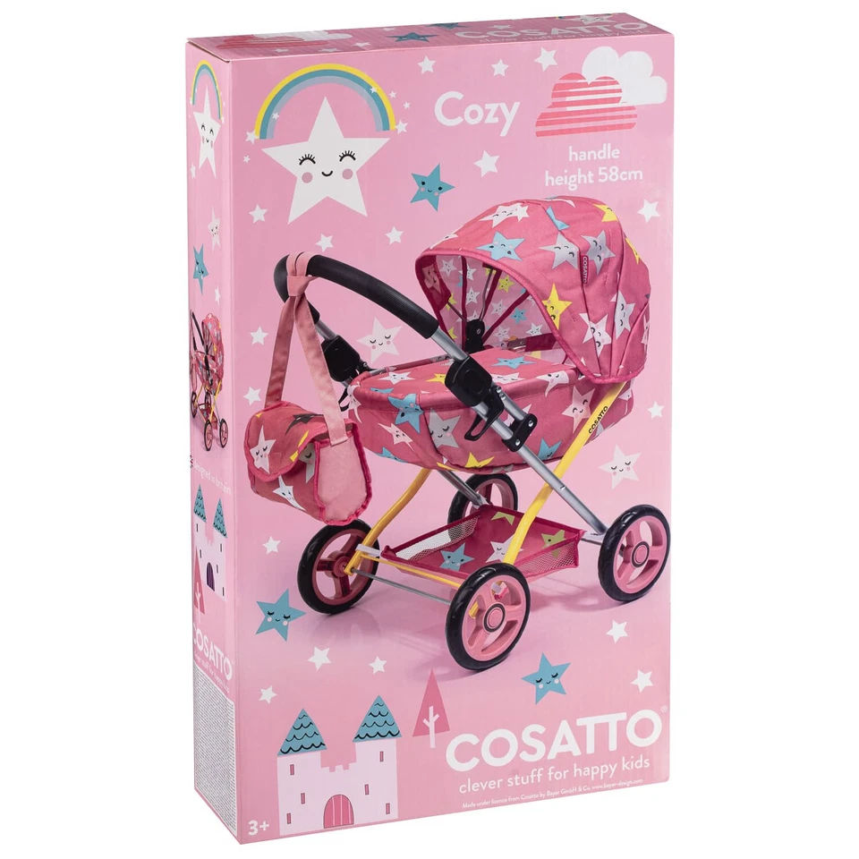 COSATTO COSY Cosatto gemütlicher Puppenwagen mit verschiedenen Accessoires ideales Weihnachtsgeschenk für Kinder