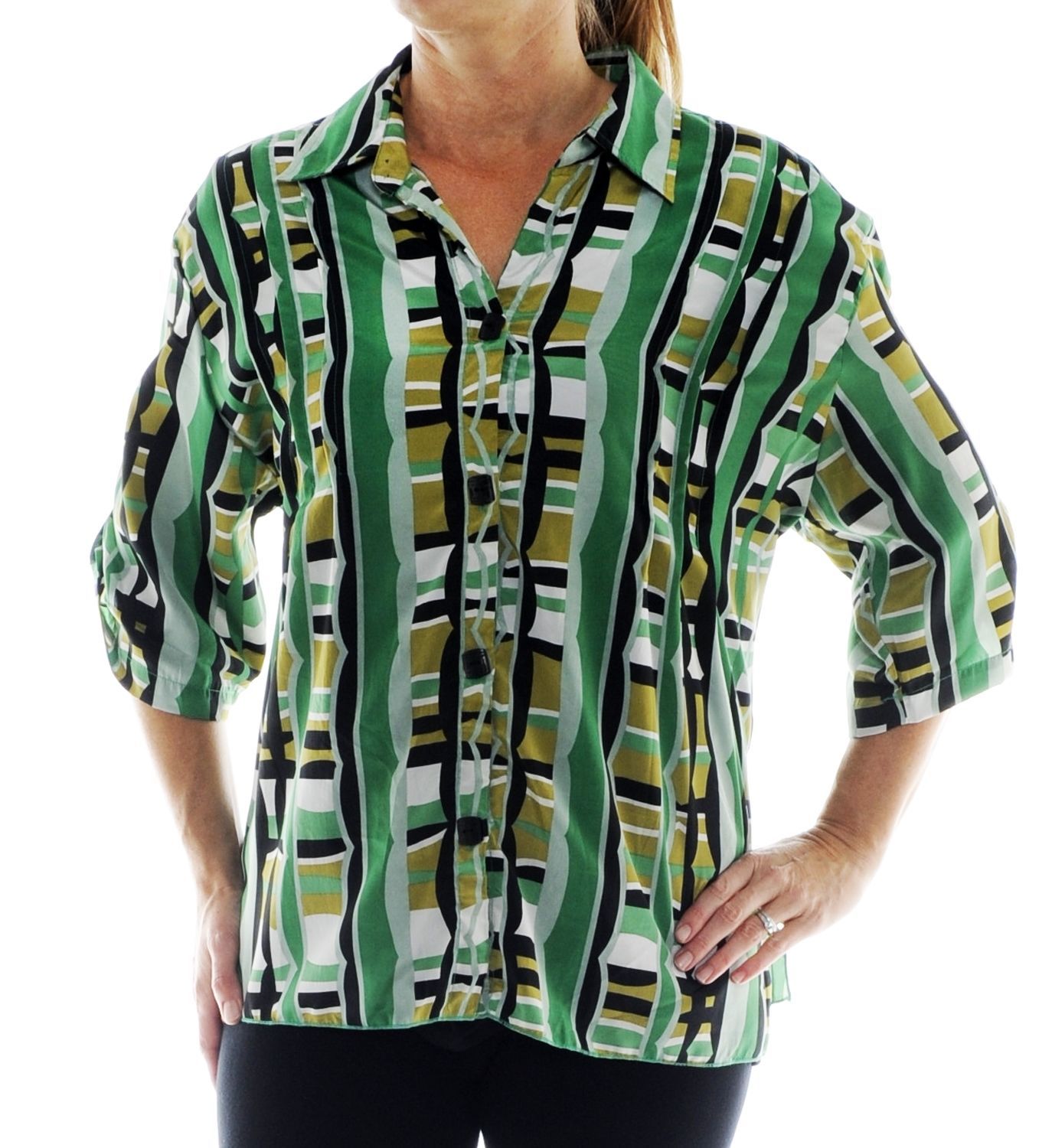 TÚNICA BARBARA ChaiLatte a cuadros verdes talla grande de We Be Bop 0X -6X