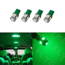 4x Green T10 168 194 2825 W5w 5 Smd Led Dome Map Cargo 4xm4