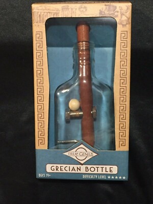 NEW! True Genius Grecian Bottle Brainteaser Puzzle Greek Bottle Challenge --3479